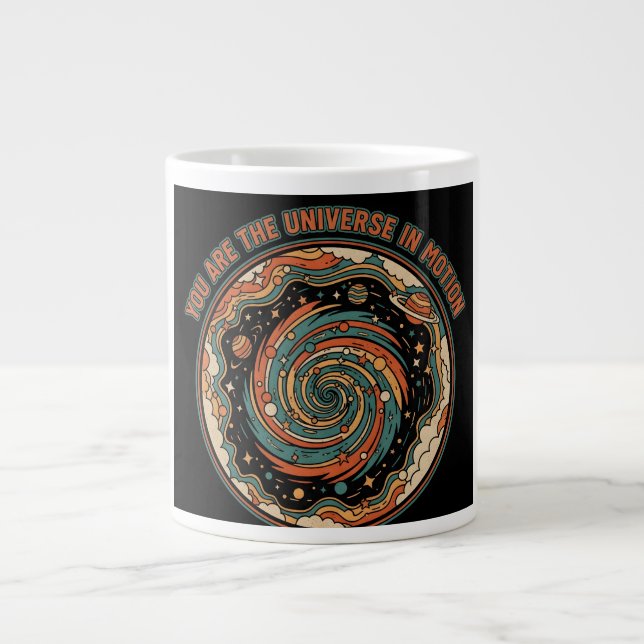 Cosmic Universe In Motion - Retro Aesthetic Spirit Jumbo-Tasse (Vorderseite)