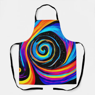 Cosmic Vortex Swirl in Neon Hues Schürze