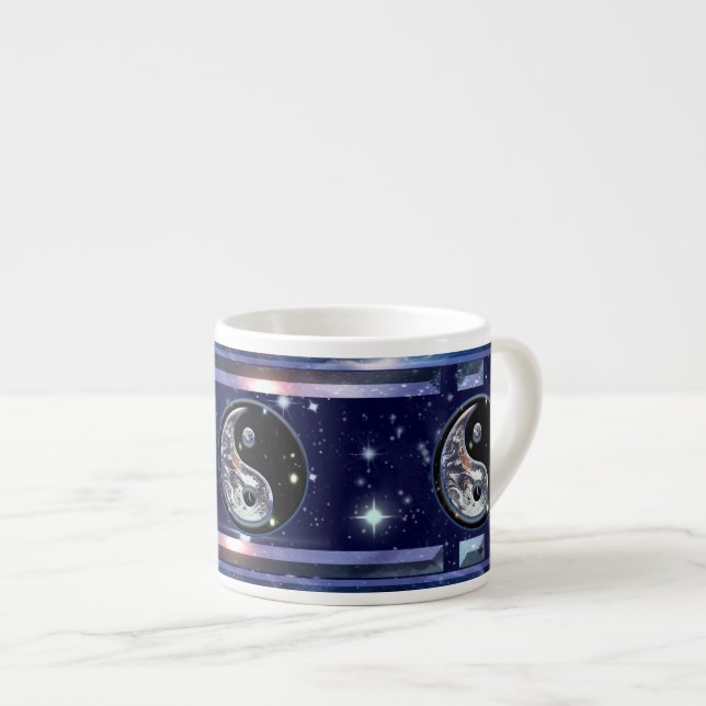 Cosmic Yin Yang Espressotasse (Vorderseite Rechts)