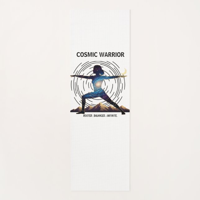 Cosmic Yoga Warrior | Galaxy Body Pose Yogamatte (Vorderseite)