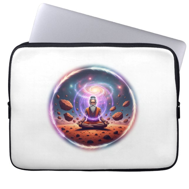 Cosmic Yogi on Mars Meditation Art Laptopschutzhülle (Vorderseite)