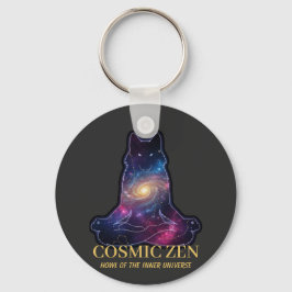 Cosmic Zen Wolf | Meditating Galaxy Spirit Animal  Schlüsselanhänger