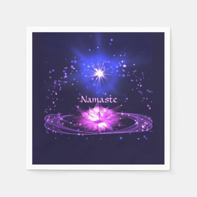 Cosmic Zen Yoga Namaste Crystal Lotus Blume Serviette (Vorderseite)
