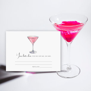 Cosmo-Cocktail Junggesellinnen-Abschied Ideen für  Begleitkarte