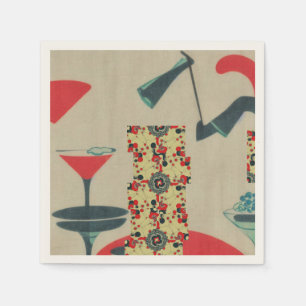 Cosmo Cocktail Shaker und Martini Glass (JPN) Serviette