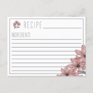 Cosmo Floral Rezept Card Ankündigungspostkarte
