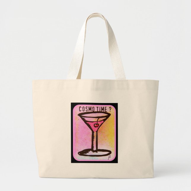 COSMO ZEIT-ROSA-MARTINI-DRUCK JUMBO STOFFBEUTEL (Vorne)