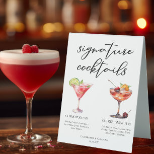 Cosmopolitan Cherry French 75 Cocktails Menu Tischaufsteller