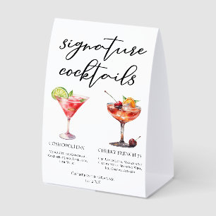 Cosmopolitan Cherry French 75 Cocktails-Menü Tischaufsteller
