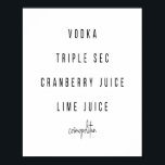 Cosmopolitan Cocktail Rezept Poster<br><div class="desc">Cosmopolitan Cocktail Rezept</div>