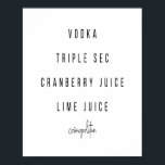 Cosmopolitan Cocktail Rezept Poster<br><div class="desc">Cosmopolitan Cocktail Rezept</div>