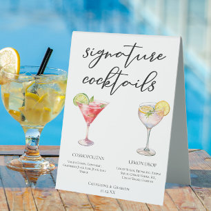 Cosmopolitan Lemon Drop Signature Cocktails Menü Tischaufsteller