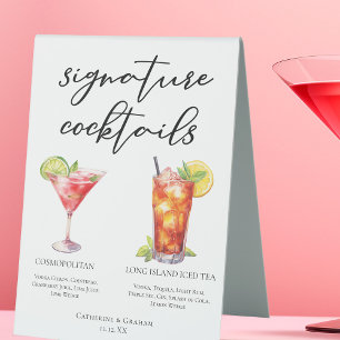 Cosmopolitan Long Island Signature Cocktails Menü Tischaufsteller