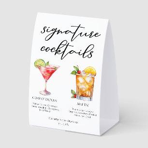 Cosmopolitan Mai Tai Signature-Cocktails-Menü Tischaufsteller