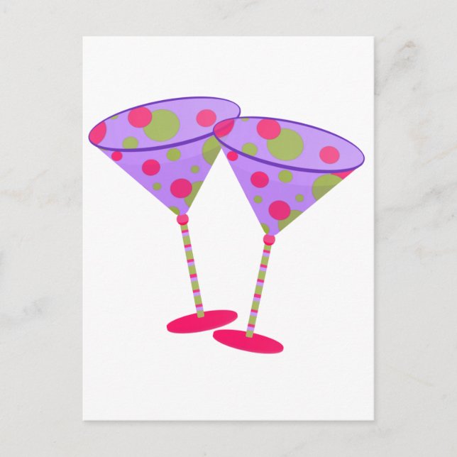 Cosmopolitan Martini Party Time ! Postkarte (Vorderseite)