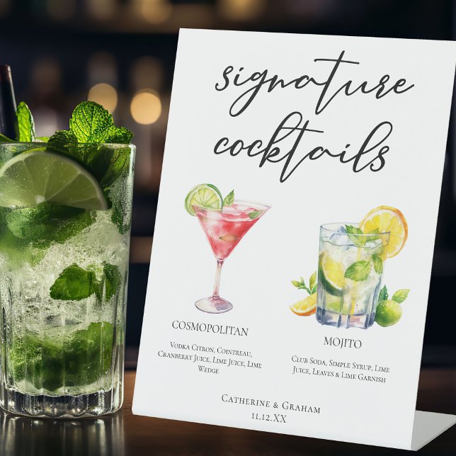 Cosmopolitan Mojito Signature Cocktails Menü Sockelschild (Von Creator hochgeladen)