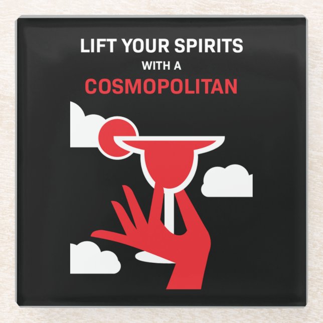 Cosmopoliter Cocktail Drink Glasuntersetzer (Vorderseite)