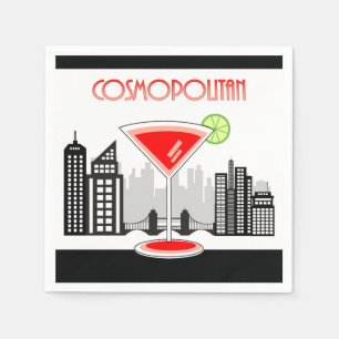 Cosmopoliter Cocktail Napkin, Lounge Thema Serviette