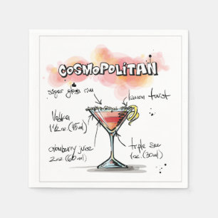 Cosmopoliter Drink Rezept Cocktail Napkin Serviette
