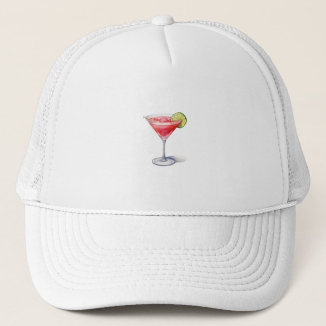 Cosmopolitischer Cocktail Drink Truckerkappe (Vorderseite)