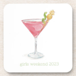 Cosmopolitischer Cocktail in Watercolor Getränkeuntersetzer