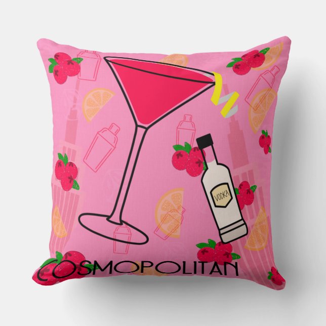 Cosmopolitischer Cocktail Kissen (Vorderseite)