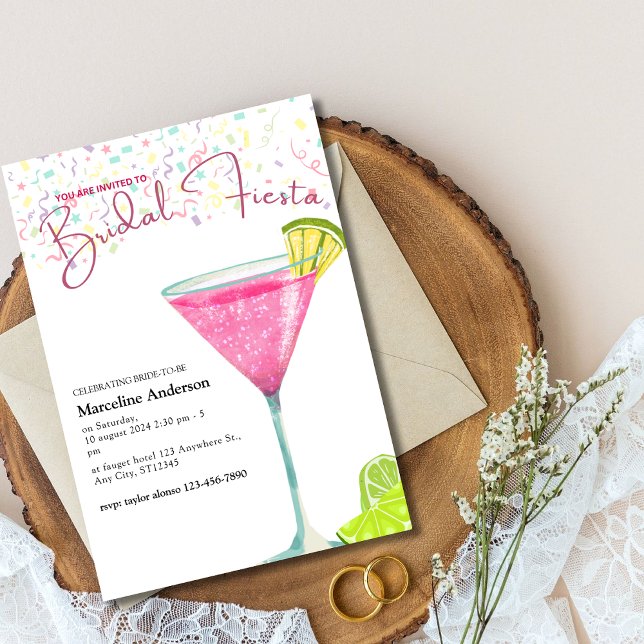 Cosmopolitischer Cocktail Mexican Bridal Fiesta Einladung (Von Creator hochgeladen)
