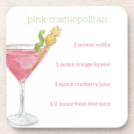 Cosmopolitischer Cocktail Rezept für Wasserfarben Getränkeuntersetzer