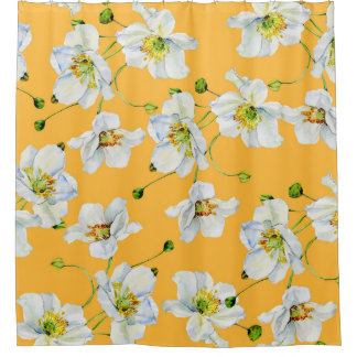 Cosmos Blume Aquarellmuster Duschvorhang