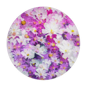 Cosmos-Blume: Blumenrosa lila Hintergrund Schneidebrett