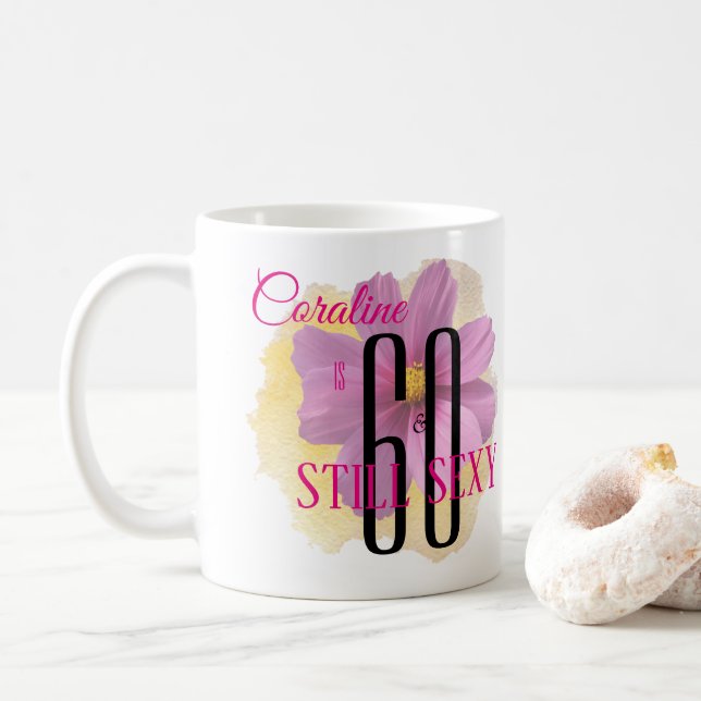 Cosmos Blume Gelber Paint Splash 60 & Still Sexy Kaffeetasse (Mit Donut)