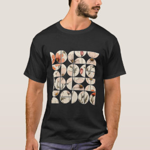 Cosmos-Blume, geometrische Halbkreise der Floral T-Shirt