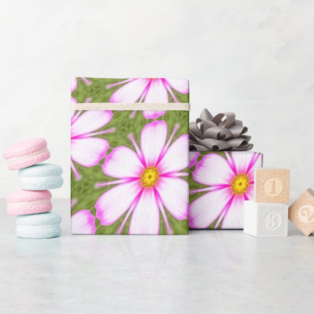 Cosmos-Blume-Muster Geschenkpapier (Babyparty)