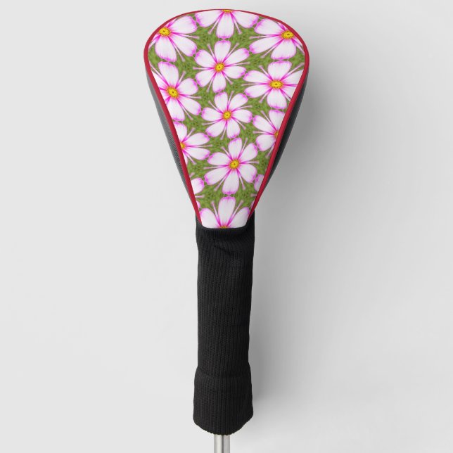 Cosmos-Blume-Muster Golf Headcover (Vorderseite)