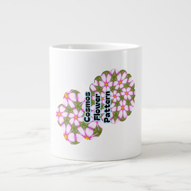 Cosmos-Blume-Muster Jumbo-Tasse (Vorderseite)