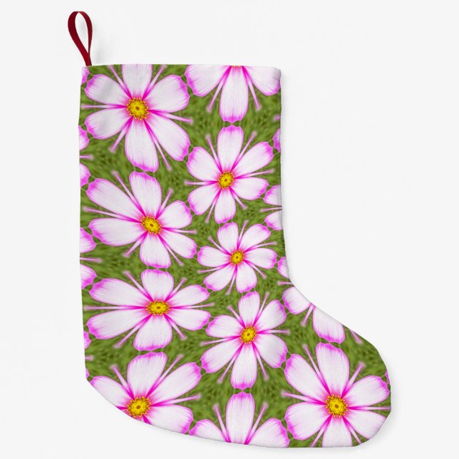 Cosmos-Blume-Muster Kleiner Weihnachtsstrumpf (Vorderseite)