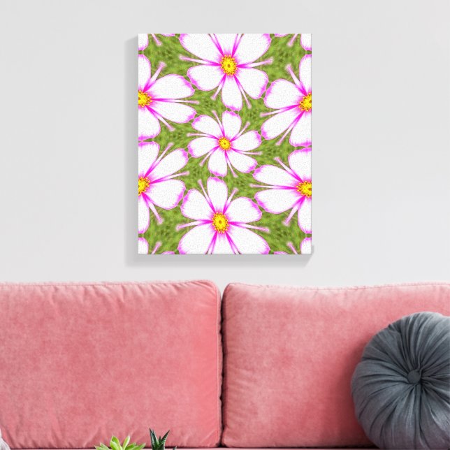 Cosmos-Blume-Muster Leinwanddruck (Insitu (Wohnzimmer))