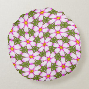 Cosmos-Blume-Muster Rundes Kissen