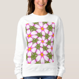 Cosmos-Blume-Muster Sweatshirt