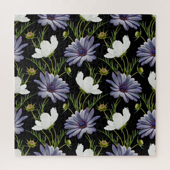 Cosmos Daisy Floral Nahtlose Collage (Vertikal)