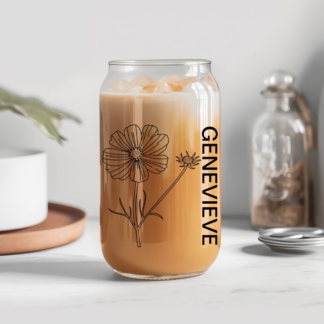 Cosmos de fleur de naissance d'octobre avec nom pe (Créateur téléchargé)