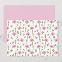 Cosmos Floral Botanical Note Card
