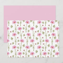 Cosmos Floral Botanical Note Card Mitteilungskarte
