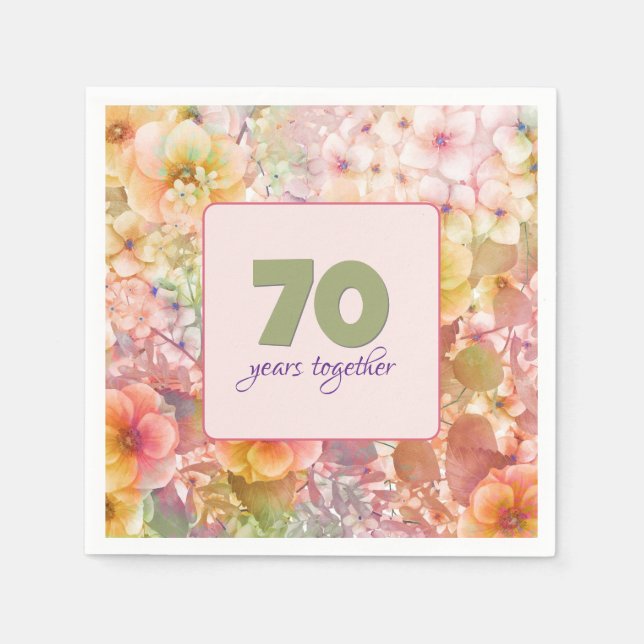 Cosmos Floral Garden zum 70. Jubiläum Serviette (Vorderseite)