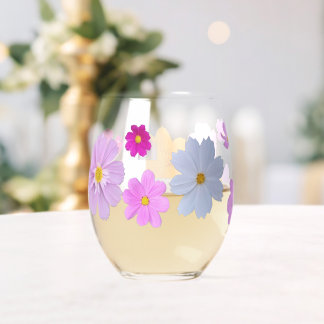 Cosmos Flowers Drinkware Set Weinglas Ohne Stiel