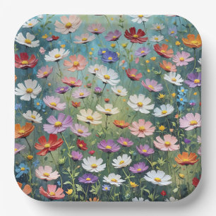 Cosmos Garden Abstrakt Pappteller