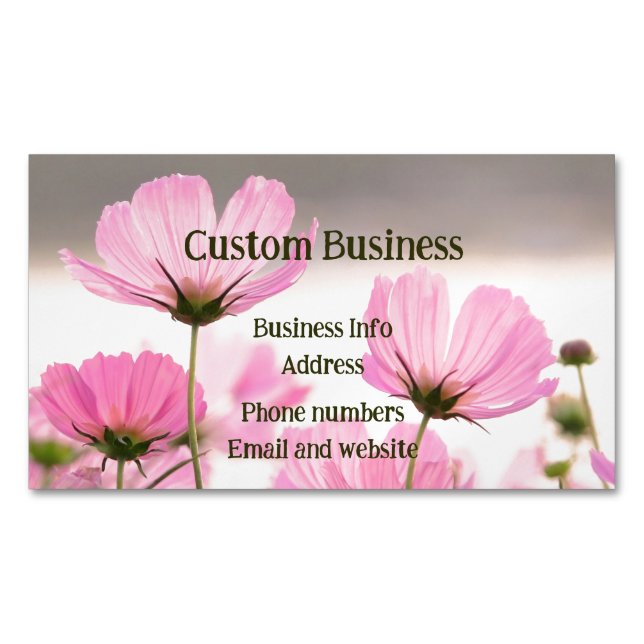 Cosmos Garden Blume Blumen Magnetische Visitenkarte (Vorderseite)