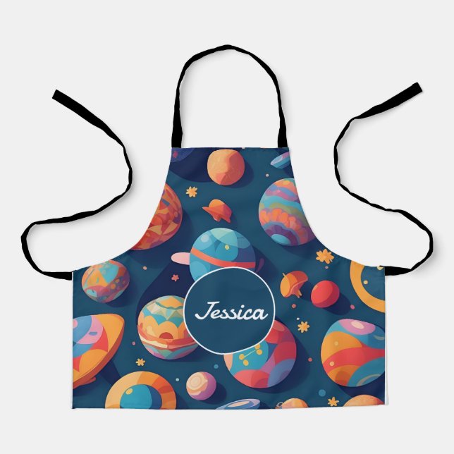 Cosmos Mosaik Personalisiertes Muster Schürze (Vorderseite)