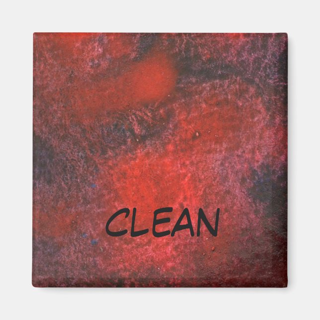 "Cosmos Red" Lave-vaisselle Abstrait Magnet d'état (Devant)