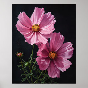 Cosmos rose Fleurs Art Imprimer Poster